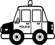 Coloriage automobile de police maternelle