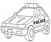 Coloriage transport voiture de police style carre