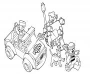 Coloriage Police Lego Moto Voiture 4x4 Chien Policier