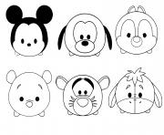 Coloriage tsum tsum disney facile