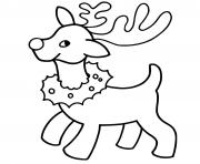 Coloriage renne de noel facile maternelle