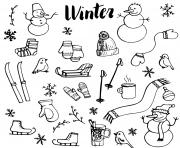 Coloriage winter icones