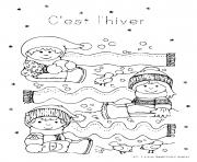 Coloriage cest lhiver les amis