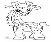 Coloriage girafe souriante avec de jolie yeux