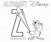 Coloriage Lettre Z pour Zazu