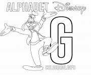 Coloriage Lettre G pour Goofy