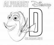 Coloriage Lettre D pour Dory