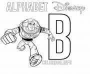 Coloriage Lettre B pour Buzz de Toy Story