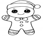 Coloriage biscuit homme en pain depices noel