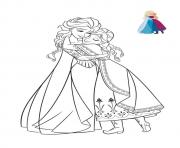 Coloriage anna donne un calin pour reconforter sa grande soeur elsa