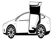 Coloriage tesla model X