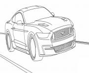 Coloriage ford mustang voiture de course tuning