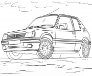 Coloriage Peugeot 205