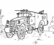 Coloriage Voiture 4x4 Militaire avec Armes