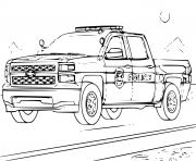 Coloriage voiture 4x4 Police