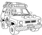 Coloriage voiture 4x4 pompier