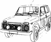 Coloriage ancien vehicule 4x4 de course