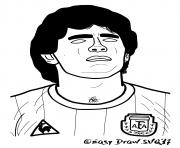 Coloriage diego armando maradona foot