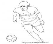 Coloriage diego maradona footballeur international argentin