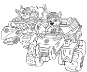 Coloriage Pat Patrouille Dino Rescue Voiture 4x4