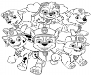 Coloriage tous les chiots de la pat patrouille