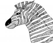 Coloriage mandala animaux style zentangle zebre