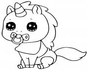 Coloriage bebe licorne kawaii