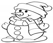 Coloriage bonhomme de neige facile enfants