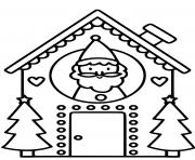 Coloriage maison du pere noel pour enfants