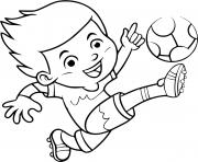 Coloriage un enfant joue au foot pour devenir joueur professionnel