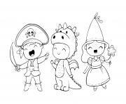 Coloriage costume mignon pour enfants conte fees