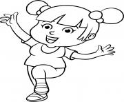 Coloriage une petite fille fait du sport pour etre en sante