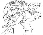 Coloriage Princesse Rose La Belle au bois dormante et son prince Philippe