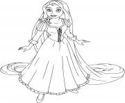 Coloriage Raiponce jeune fille aux magnifiques yeux verts