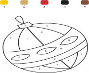 Coloriage magique boule de noel chiffre numero