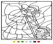 Coloriage magique sapin de noel chiffre numero maternelle