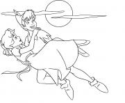 Coloriage peter pan sauve une jeune fille