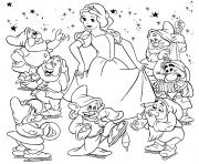 Coloriage blanche neige et les 7 nains film disney