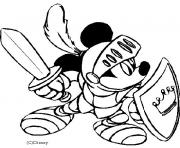 Coloriage Mickey chevalier