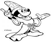 Coloriage Mickey est un magicien