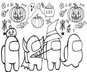 Coloriage among us halloween