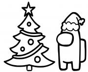 Coloriage sapin de noel among us