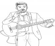 Coloriage kendji girac chanteur guitariste francais vainqueur de la saison The Voice 3