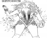 Coloriage chanteuse beyonce star de hollywood