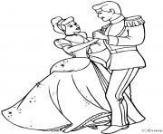 Coloriage cendrillon et son prince charmant