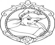 Coloriage visage de cendrillon cadre