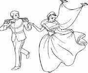 Coloriage cendrillon et son prince charmant royaume