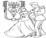 Coloriage grand bal cendrillon et son prince