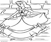 Coloriage cendrillon avec sa belle robe neuve