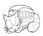 Coloriage Chat bus se repose pour la grande aventure